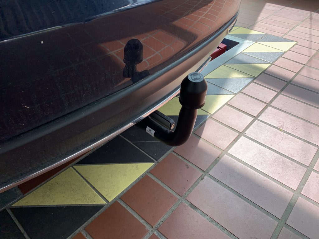 Tesla Model S trailer hitch top view