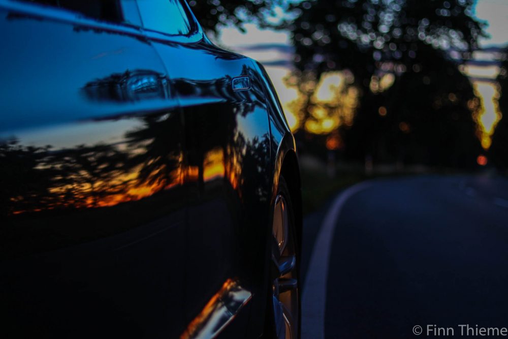 Model S with sunset